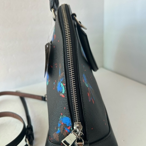 Coach NWT Sierra Satchel Signature Print With Bird Design Double Zip Closure - Picture 8 of 11